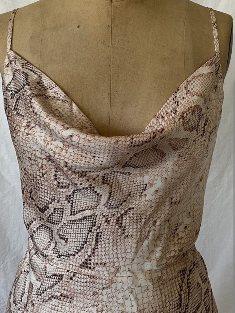 Guess Slip Dress with Neutral Snake Print